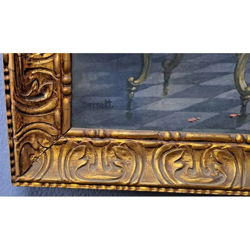 Gran litografía rococó 68,5 X 118 cm, decoración palaciega, Siglo XVIII · vista 8/11