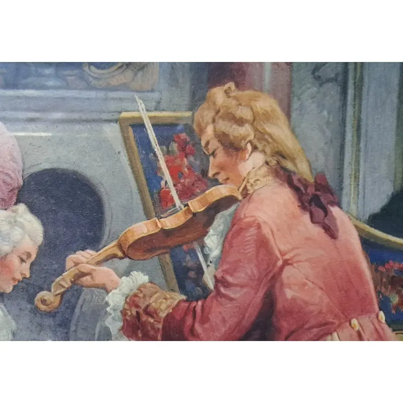 Gran litografía rococó 68,5 X 118 cm, decoración palaciega, Siglo XVIII · vista 11/11