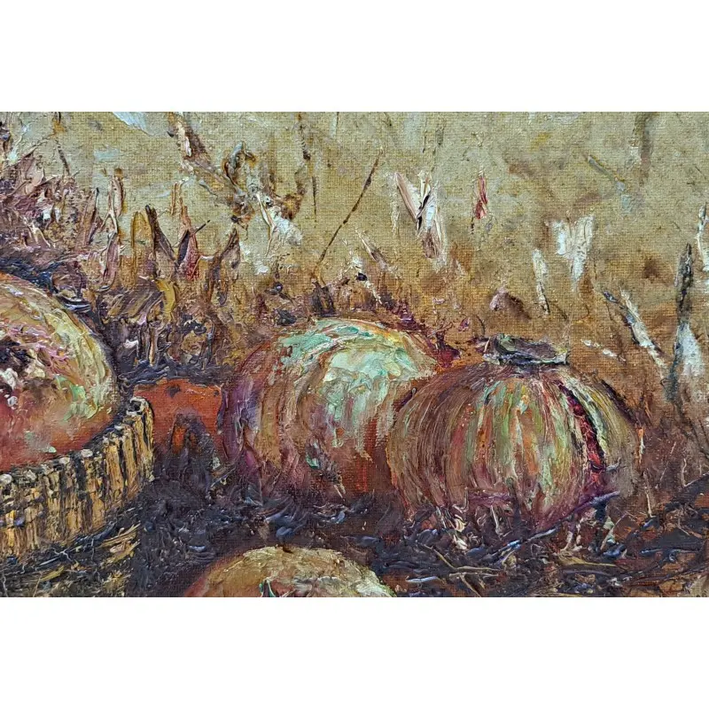 Oleo sobre lienzo, J. Serrat (cesta de granadas), pintor Catalán del siglo XX, Siglo XX · vista 6/8
