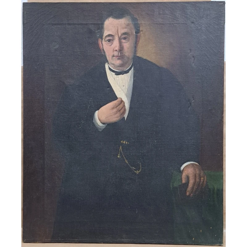Retrato al óleo sobre lienzo, siglo XIX, Siglo XIX