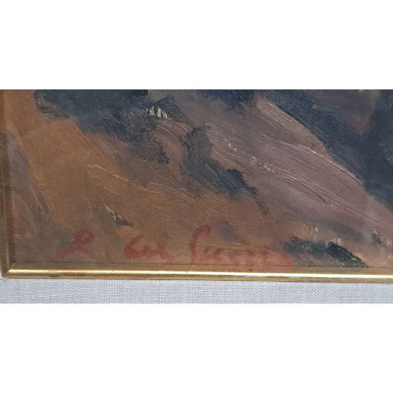 Oleo sobre tabla firmado, pintor italiano · vista 3/10