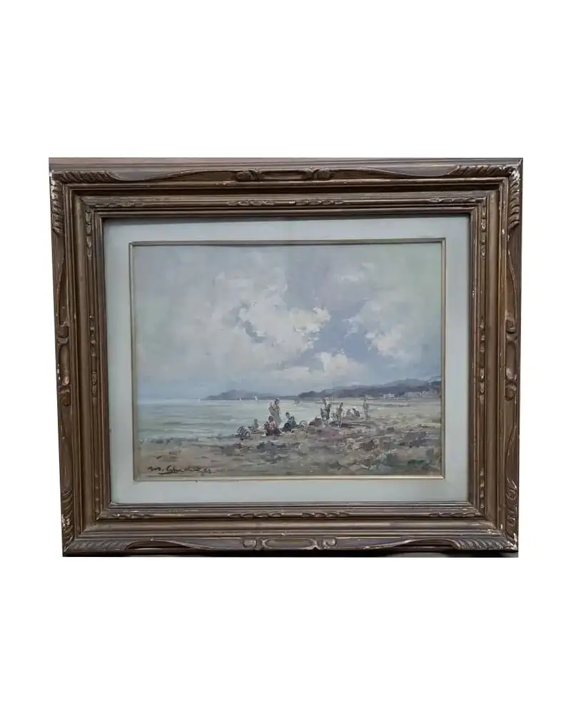 Marina. Oleo sobre tabla Mario Gheduzzi (1891-1970), pintor italiano