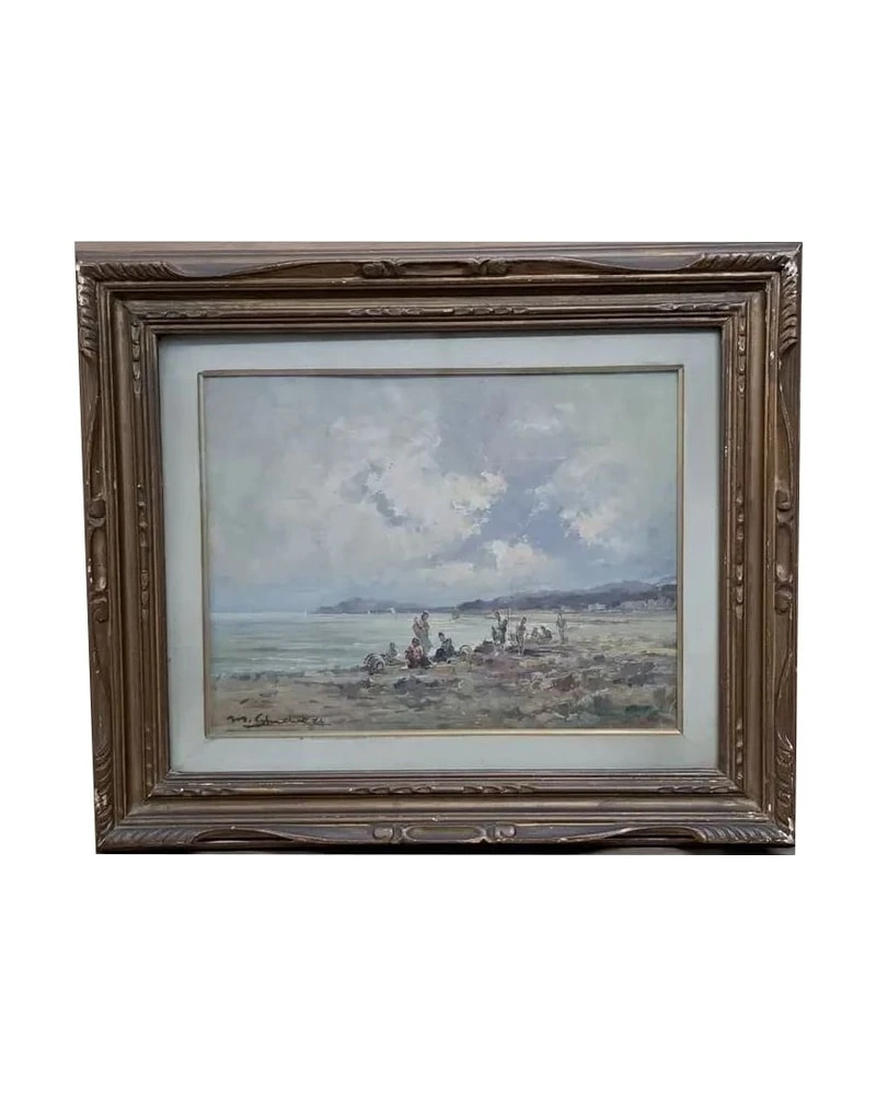 Marina. Óleo sobre tábua Mario Gheduzzi (1891-1970), pintor italiano