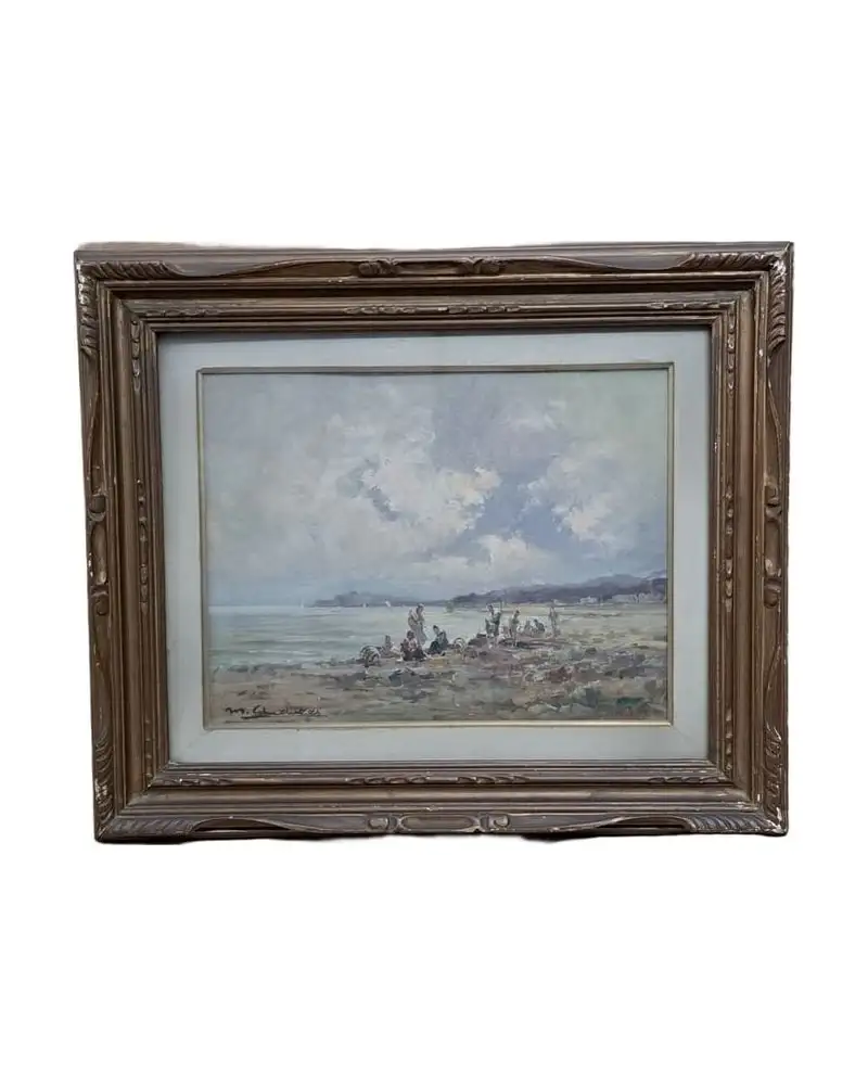 Marina. Oleo sobre tabla Mario Gheduzzi (1891-1970), pintor italiano