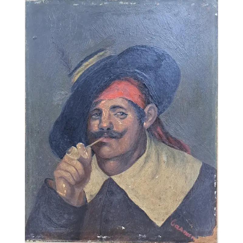 Oleo sobre tabla, retrato, firmado Casimiro Casaramona, siglo XIX, Siglo XIX