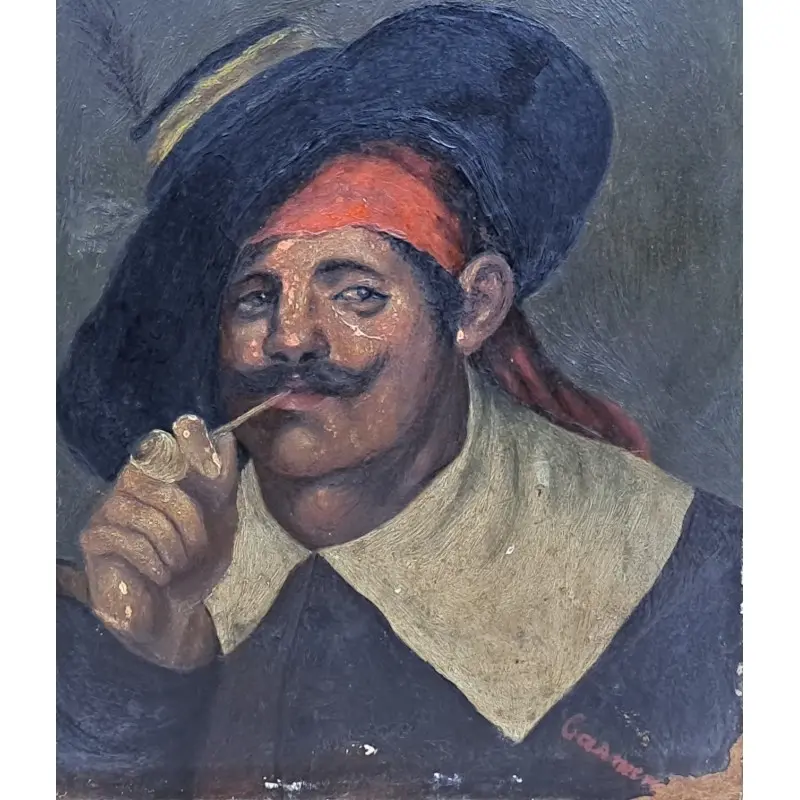 Oleo sobre tabla, retrato, firmado Casimiro Casaramona, siglo XIX, Siglo XIX · vista 2/6