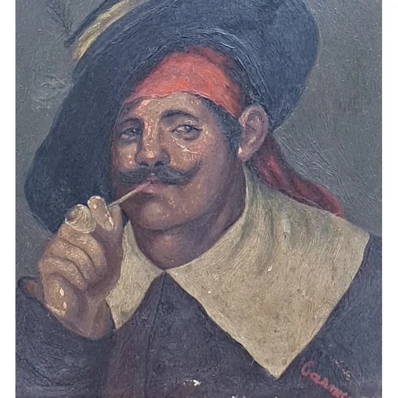 Oleo sobre tabla, retrato, firmado Casimiro Casaramona, siglo XIX, Siglo XIX · vista 5/6
