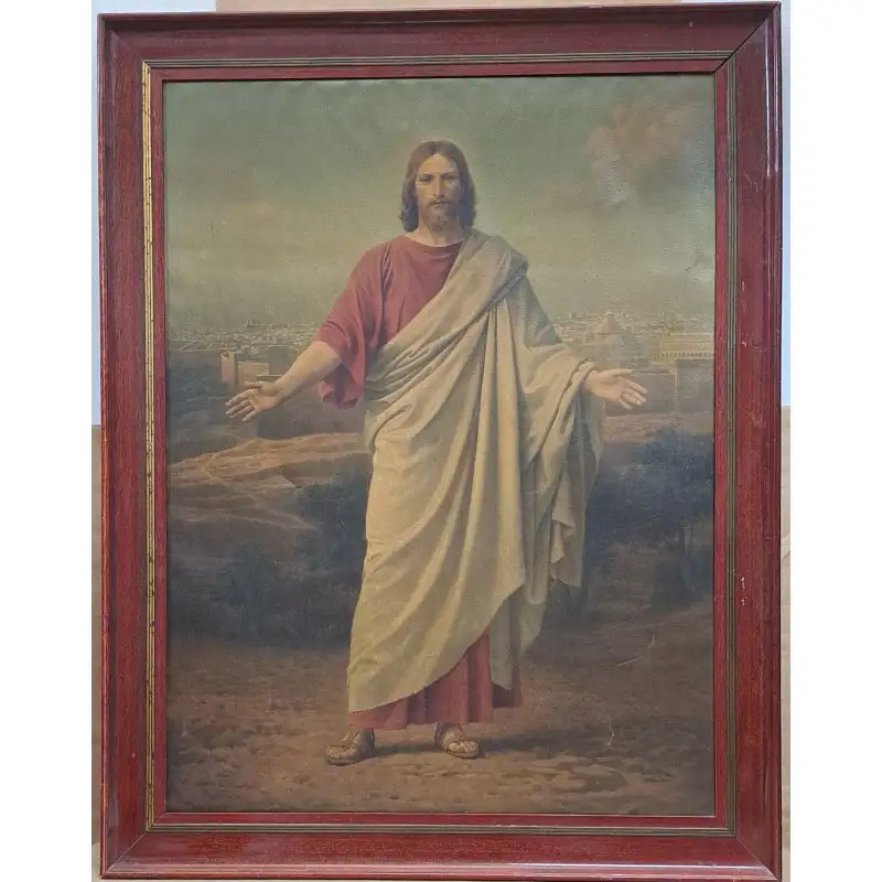 Antigua litografía de Jesucristo, Gran tamaño año 1900