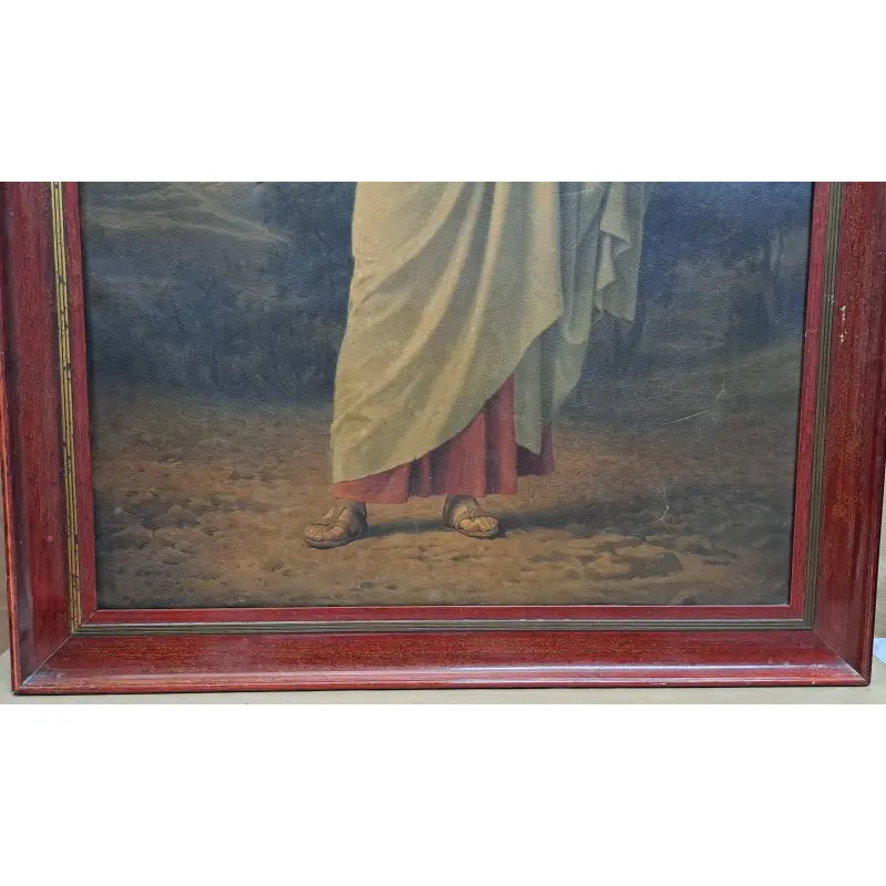 Antigua litografía de Jesucristo, Gran tamaño año 1900 · vista 4/10