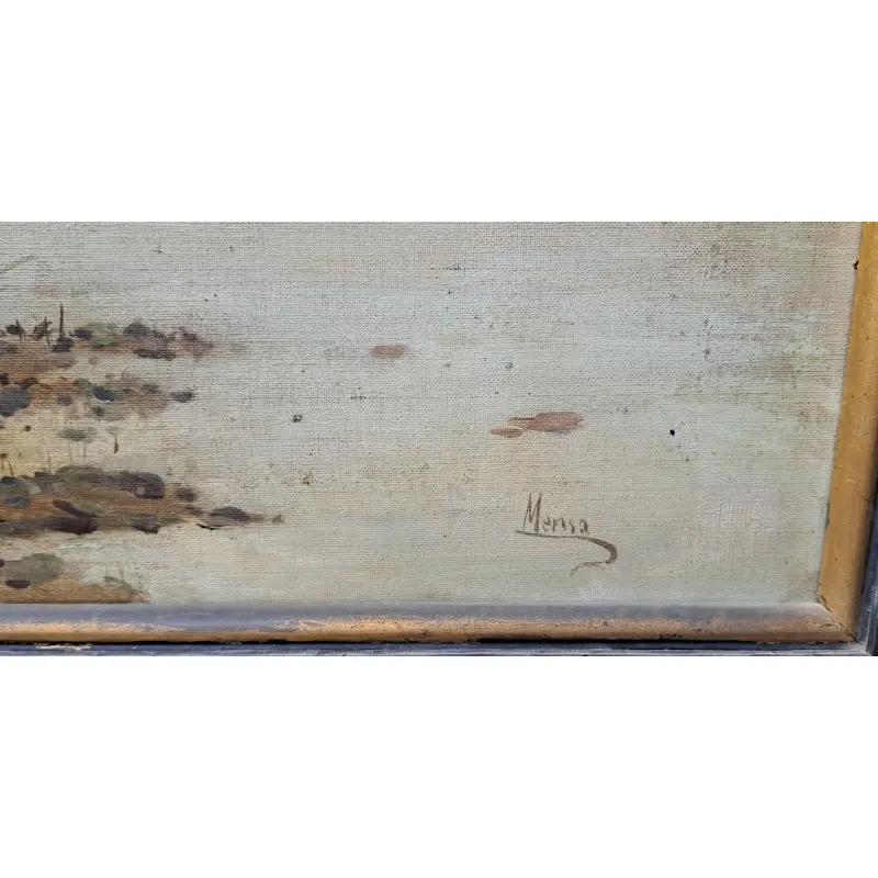 Gran oleo sobre lienzo, firmado Mensa, siglo XIX o principios del XX, Siglo XIX · vista 8/11