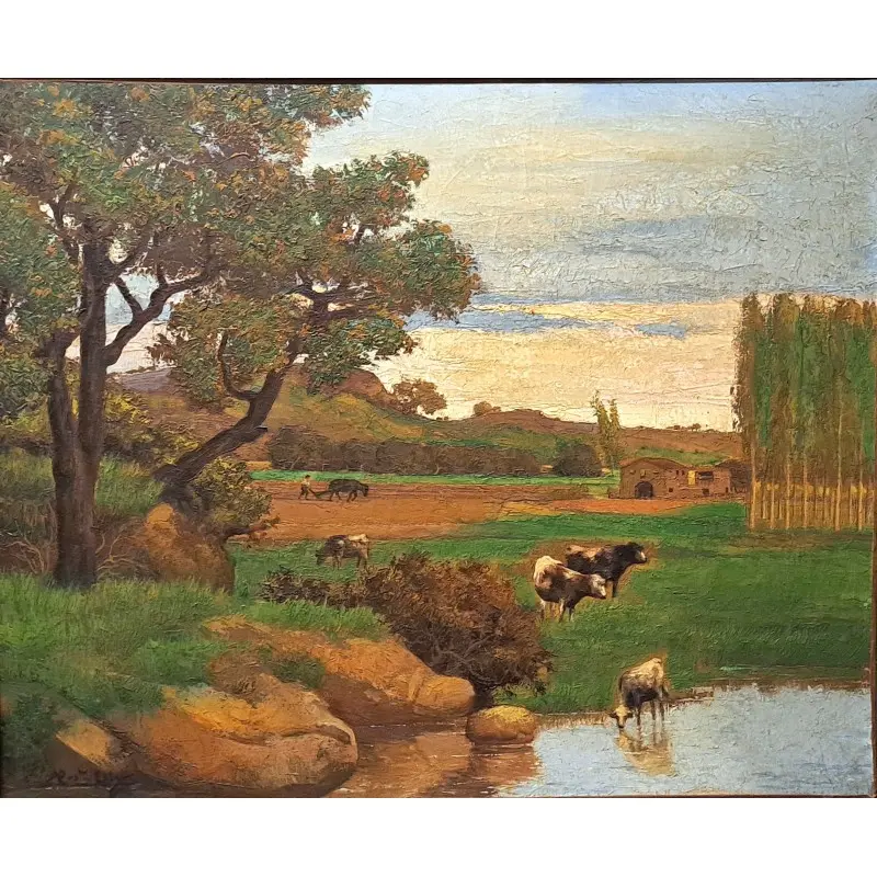 Gran Óleo Sobre Tela de Antoni Costa Elias (1904-1965). Escuela Catalana · vista 2/7