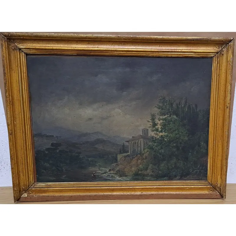 Oleo sobre lienzo, Manuel Cuyas, año 1878, artista catalán