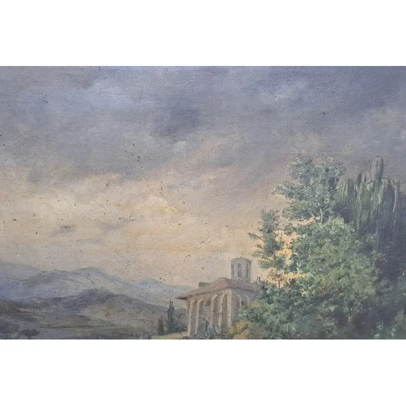 Oleo sobre lienzo, Manuel Cuyas, año 1878, artista catalán · vista 6/7