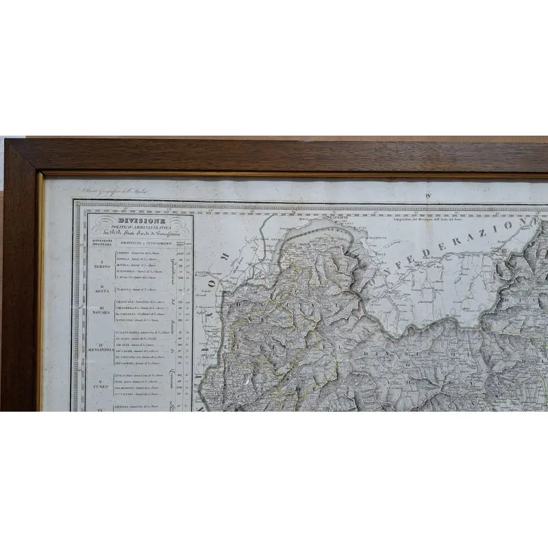 Mapa, carta moderna de Stati Sarde de terraferma, Italia · vista 3/9