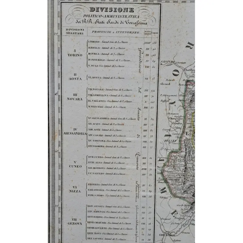 Mapa, carta moderna de Stati Sarde de terraferma, Italia · vista 5/9