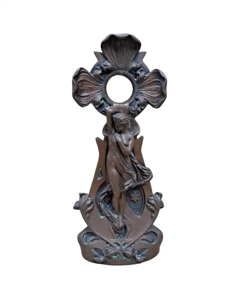 Escultura Art Nouveau en cobre, Ed Moreau, Nox, principios siglo XX