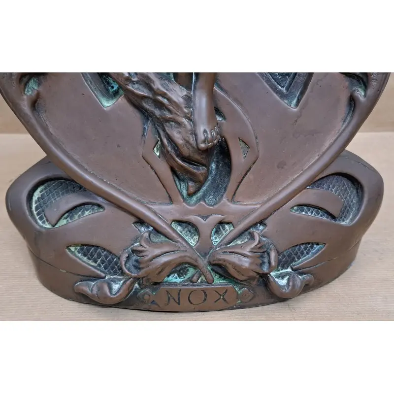 Escultura Art Nouveau en cobre, Ed Moreau, Nox, principios siglo XX, Siglo XX · vista 2/12