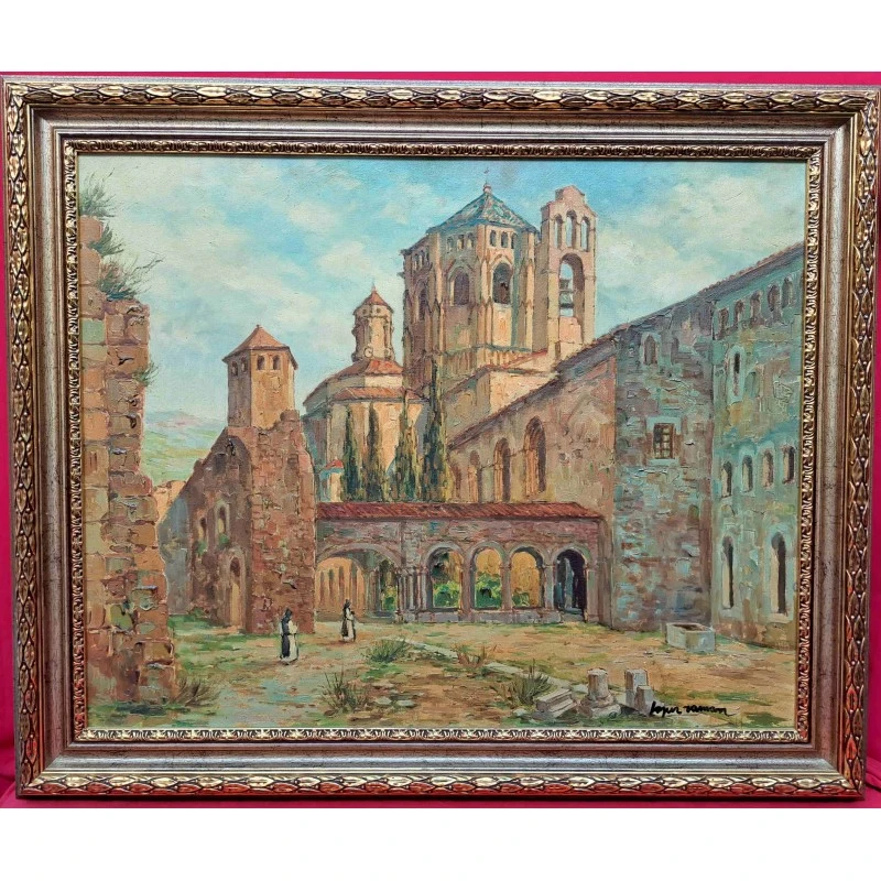 OLEO RAMÓN LÓPEZ MUÑOZ (LÓPEZ RAMÓN) (Barcelona, 1905-1983) Monasterio de Poblet 1971