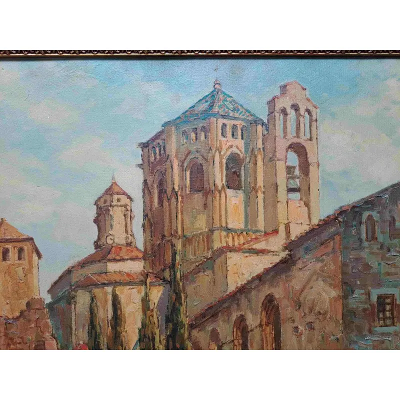 OLEO RAMÓN LÓPEZ MUÑOZ (LÓPEZ RAMÓN) (Barcelona, 1905-1983) Monasterio de Poblet 1971 · vista 3/7