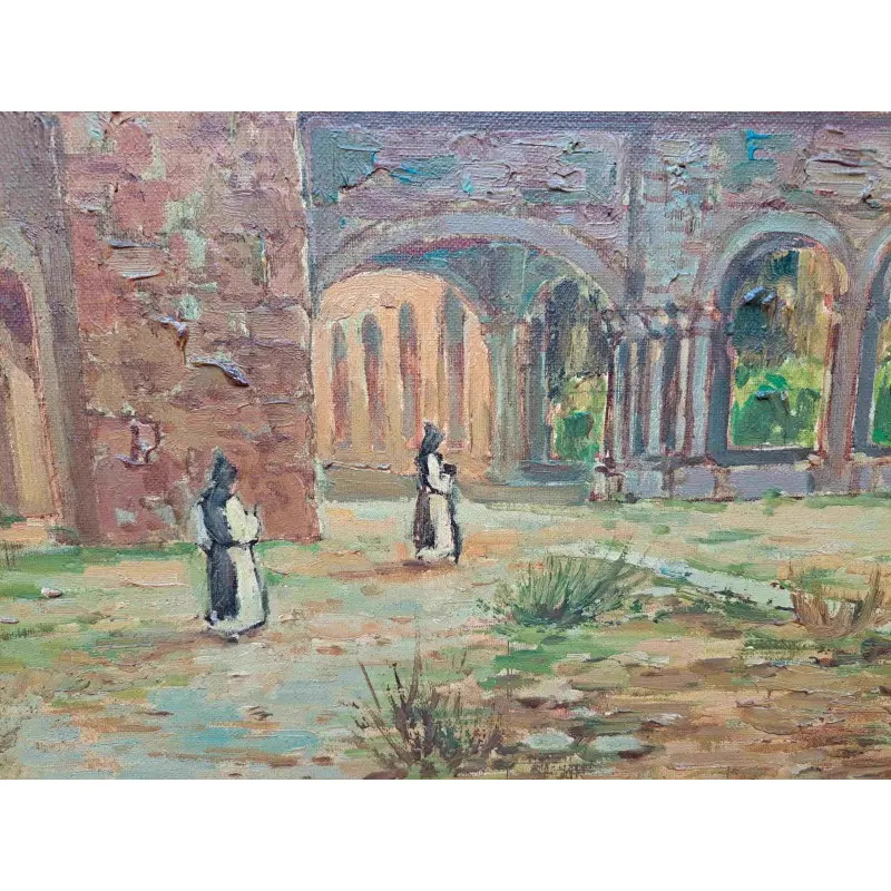 OLEO RAMÓN LÓPEZ MUÑOZ (LÓPEZ RAMÓN) (Barcelona, 1905-1983) Monasterio de Poblet 1971 · vista 4/7