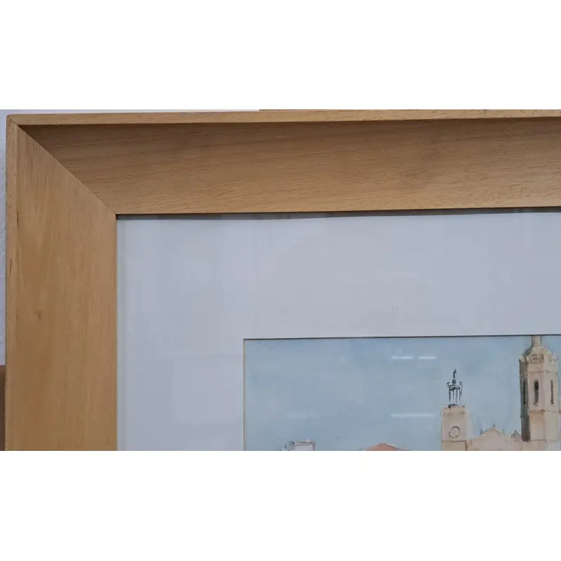 Gran Acuarela de Albert Estrada Vilarrasa (1934 – 2022) Marina de Sitges · vista 5/11