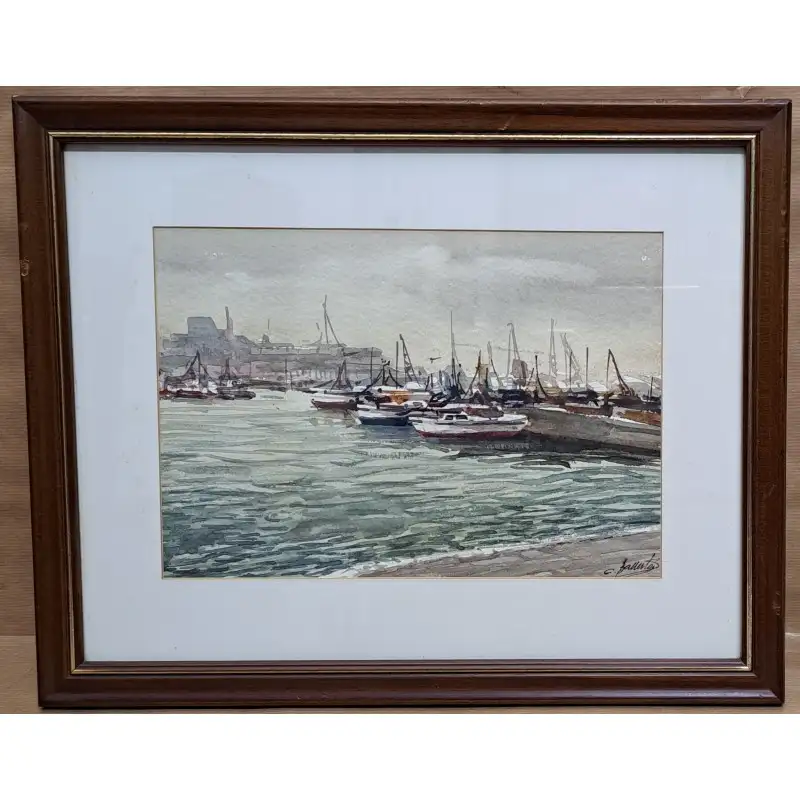 Acuarela, Marina de Carlos Ballestero (Barcelona 1942)