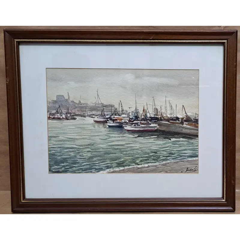 Acuarela, Marina de Carlos Ballestero (Barcelona 1942)