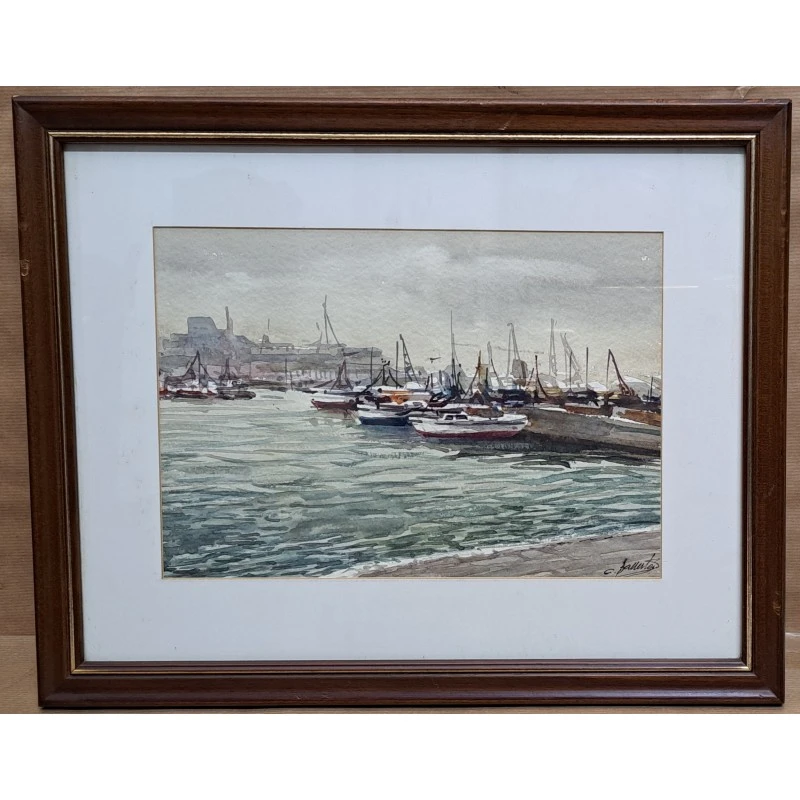 Acuarela, Marina de Carlos Ballestero (Barcelona 1942)