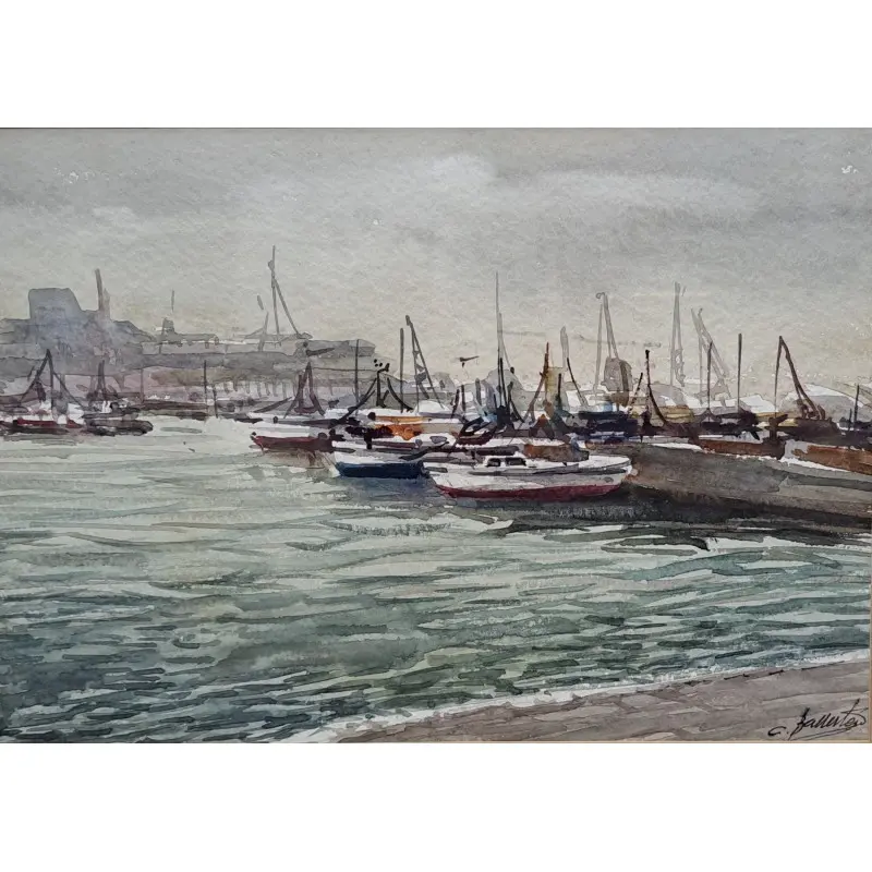Acuarela, Marina de Carlos Ballestero (Barcelona 1942) · vista 2/10