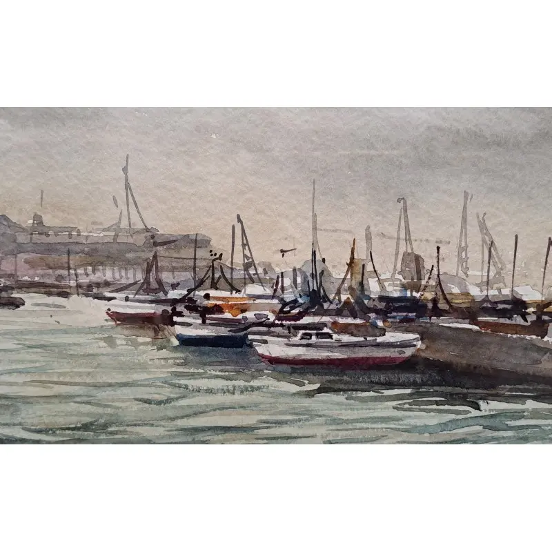 Acuarela, Marina de Carlos Ballestero (Barcelona 1942) · vista 9/10