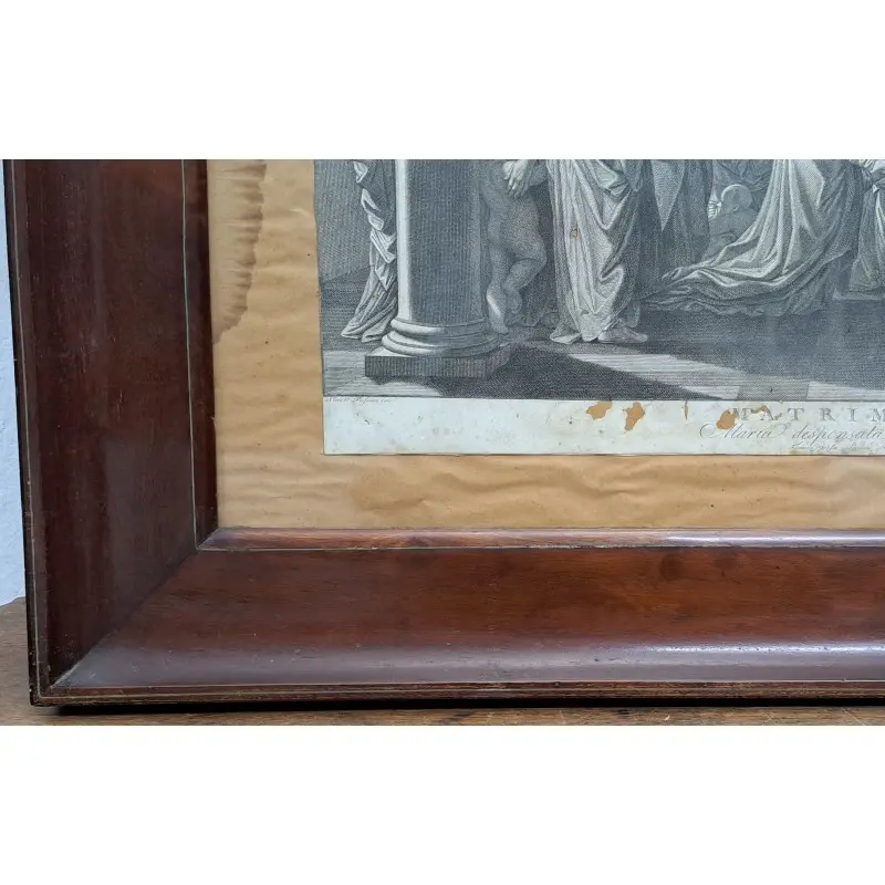 Gran marco de caoba con grabado del año 1805, Maria Desposata Josepp, Siglo XIX · vista 4/8
