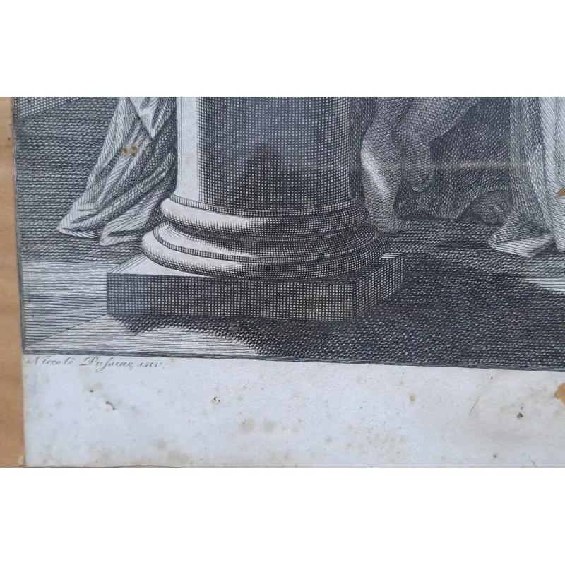 Gran marco de caoba con grabado del año 1805, Maria Desposata Josepp, Siglo XIX · vista 6/8