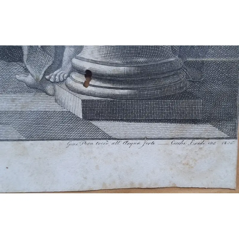 Gran marco de caoba con grabado del año 1805, Maria Desposata Josepp, Siglo XIX · vista 7/8