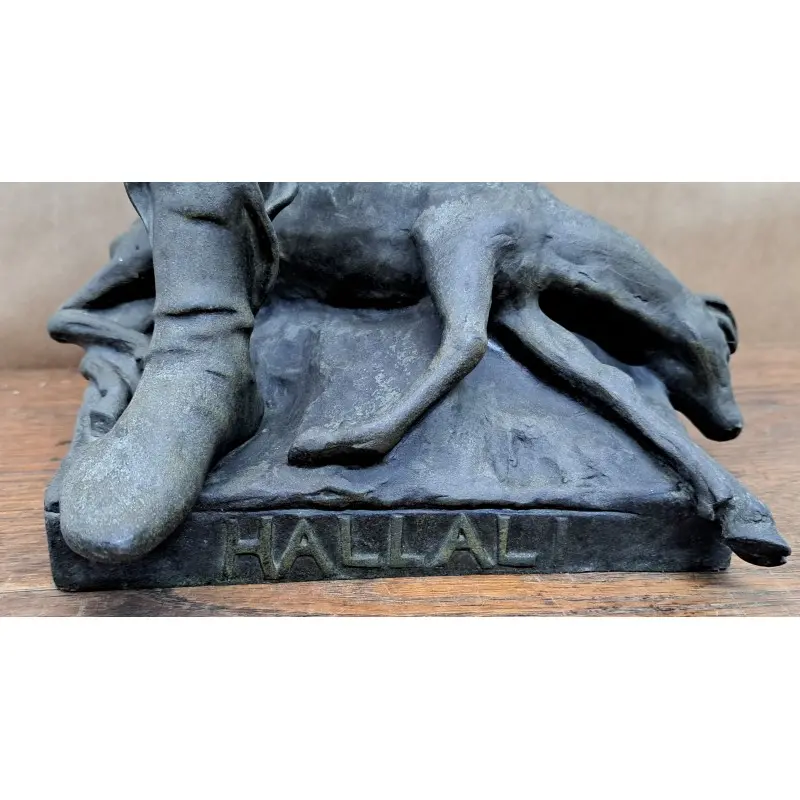 Escultura francesa de calamina, Eugene Marioton (1857-1933) “Hallali” · vista 6/12