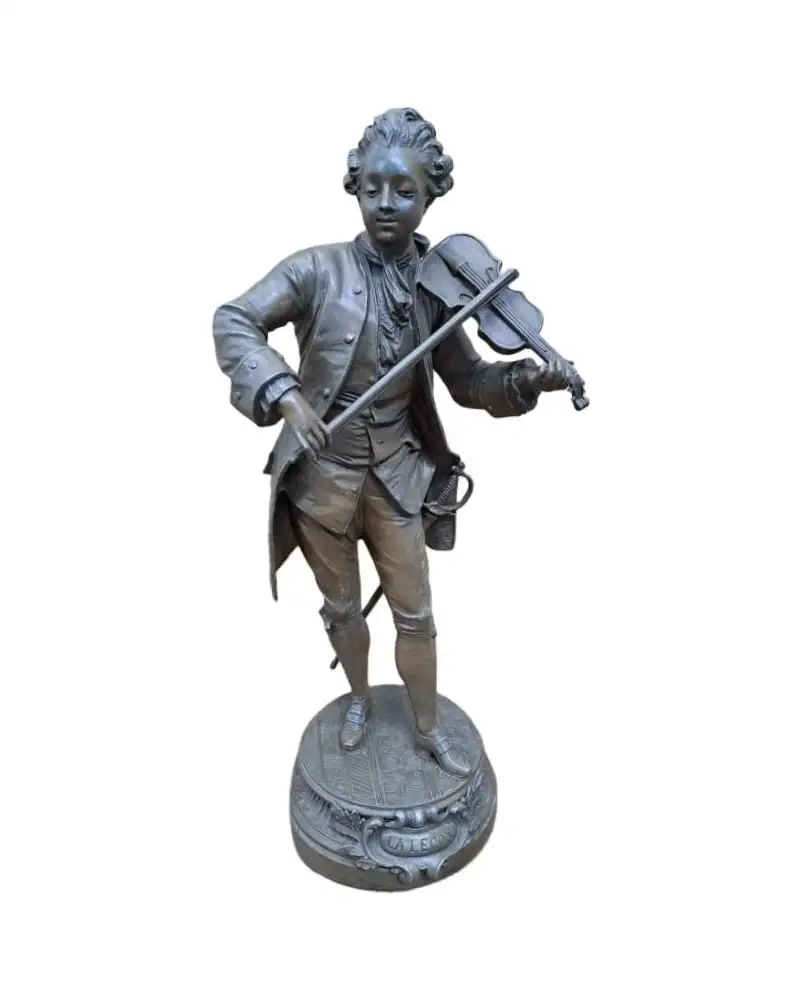 La Leçon, Emili Bruchon (1805 – 1895) escultura de calamina, 44 cm de altura