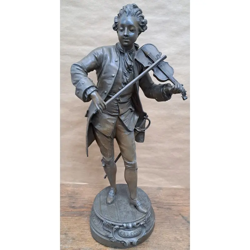 La Leçon, Emili Bruchon (1805 – 1895) escultura de calamina, 44 cm de altura