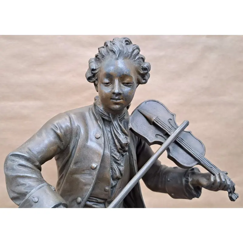 La Leçon, Emili Bruchon (1805 – 1895) escultura de calamina, 44 cm de altura · vista 2/11