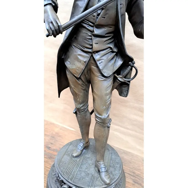 La Leçon, Emili Bruchon (1805 – 1895) escultura de calamina, 44 cm de altura · vista 3/11