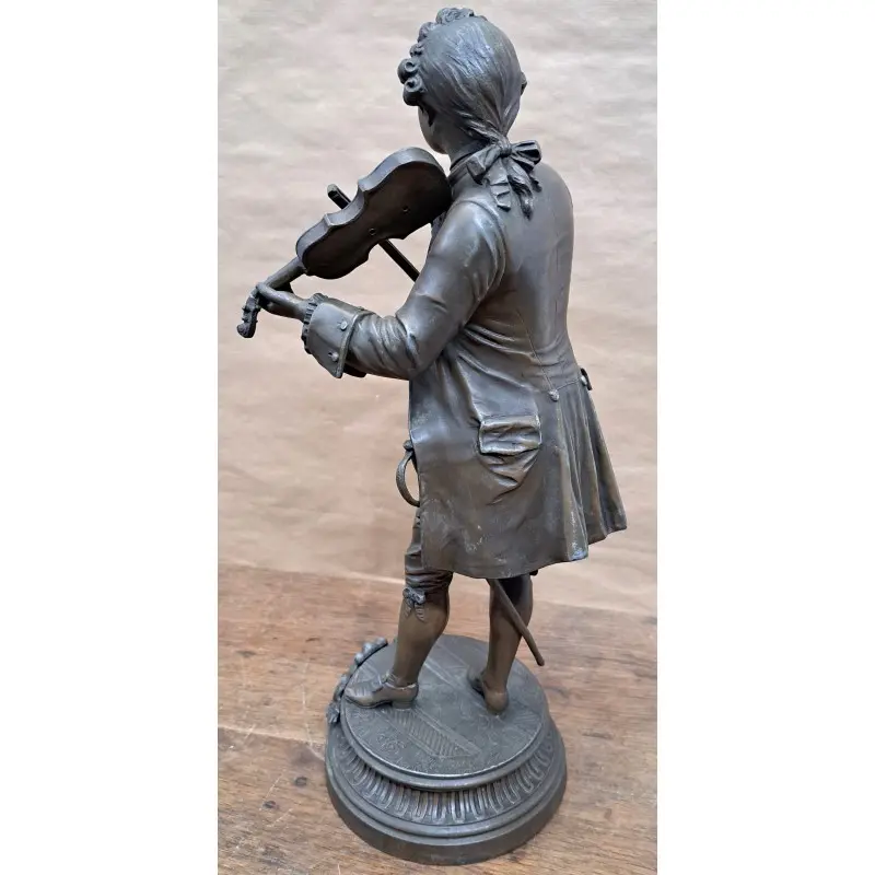 La Leçon, Emili Bruchon (1805 – 1895) escultura de calamina, 44 cm de altura · vista 5/11