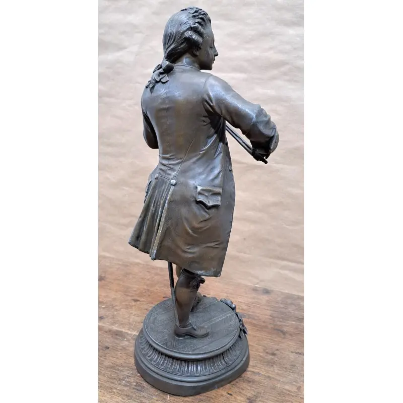La Leçon, Emili Bruchon (1805 – 1895) escultura de calamina, 44 cm de altura · vista 6/11