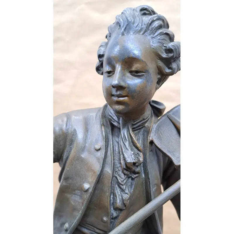 La Leçon, Emili Bruchon (1805 – 1895) escultura de calamina, 44 cm de altura · vista 11/11