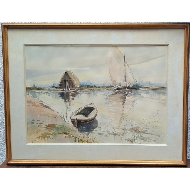 Gran Acuarela de Albert Estrada Vilarrasa (Vic 1934 – Barcelona 2022)