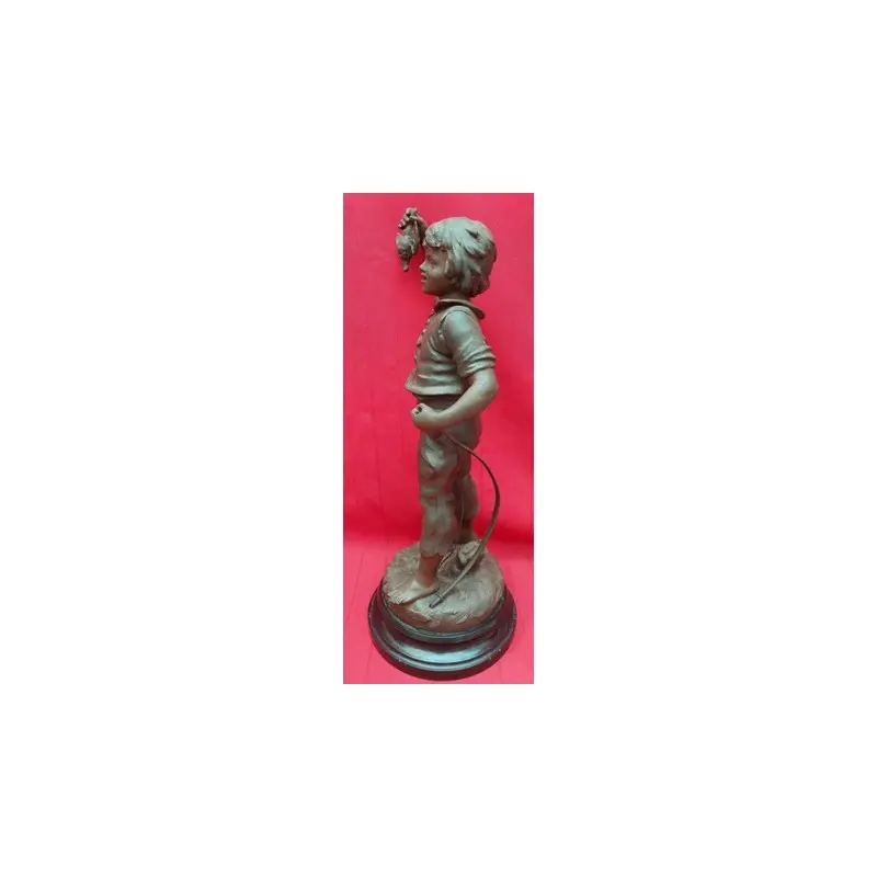 Antigua Figura Aug. Moreau Siglo Xix, Niño Cazador, Siglo XIX · vista 3/7
