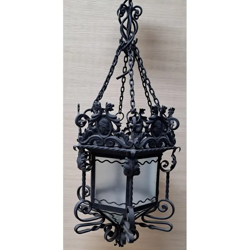 Lámpara de techo o farol de forja artesanal · vista 3/12