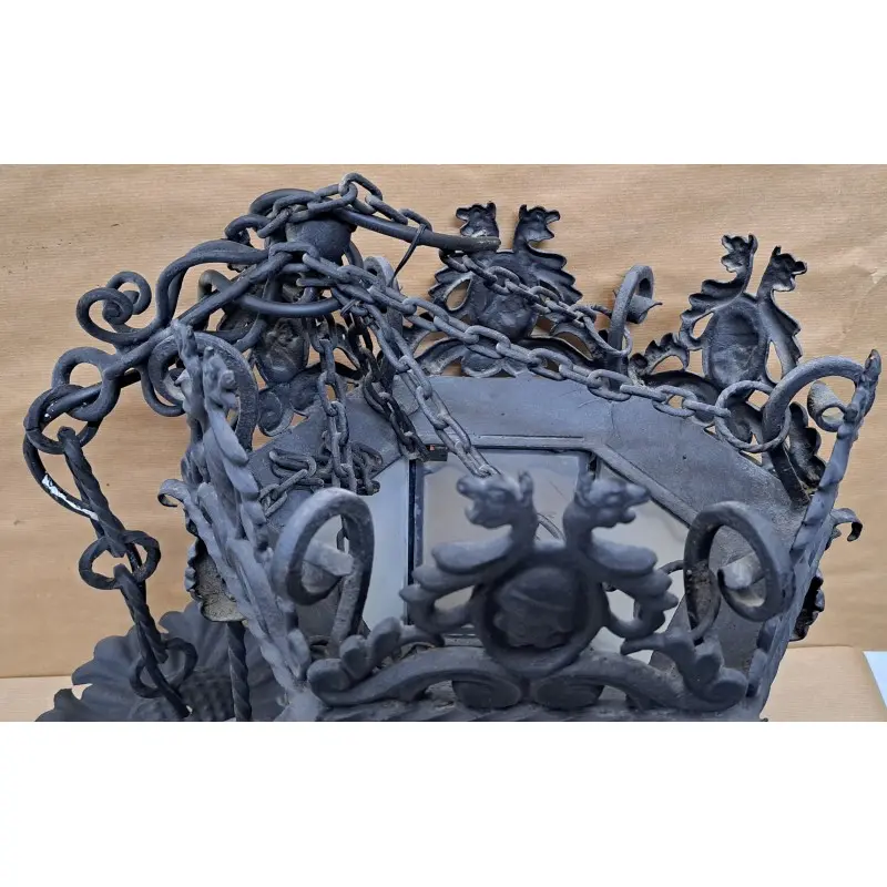 Lámpara de techo o farol de forja artesanal · vista 10/12