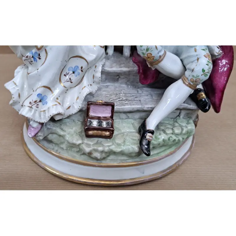 Figuras de porcelana Meissen, jugando al ajedrez, siglo XX, Siglo XX · vista 2/12