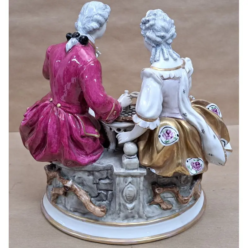 Figuras de porcelana Meissen, jugando al ajedrez, siglo XX, Siglo XX · vista 7/12