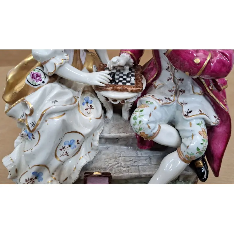 Figuras de porcelana Meissen, jugando al ajedrez, siglo XX, Siglo XX · vista 11/12