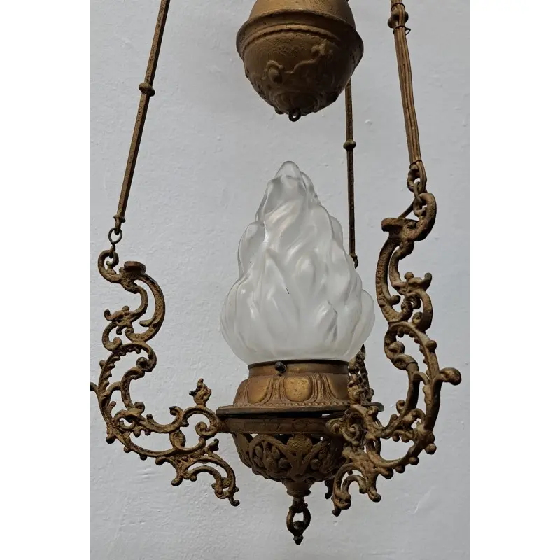 Antigua lampara de aceite o petrolero electrificada, siglo XIX, Siglo XIX · vista 4/10