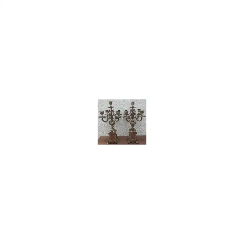 Pareja de Candelabros Franceses de Bronce Siglo XIX